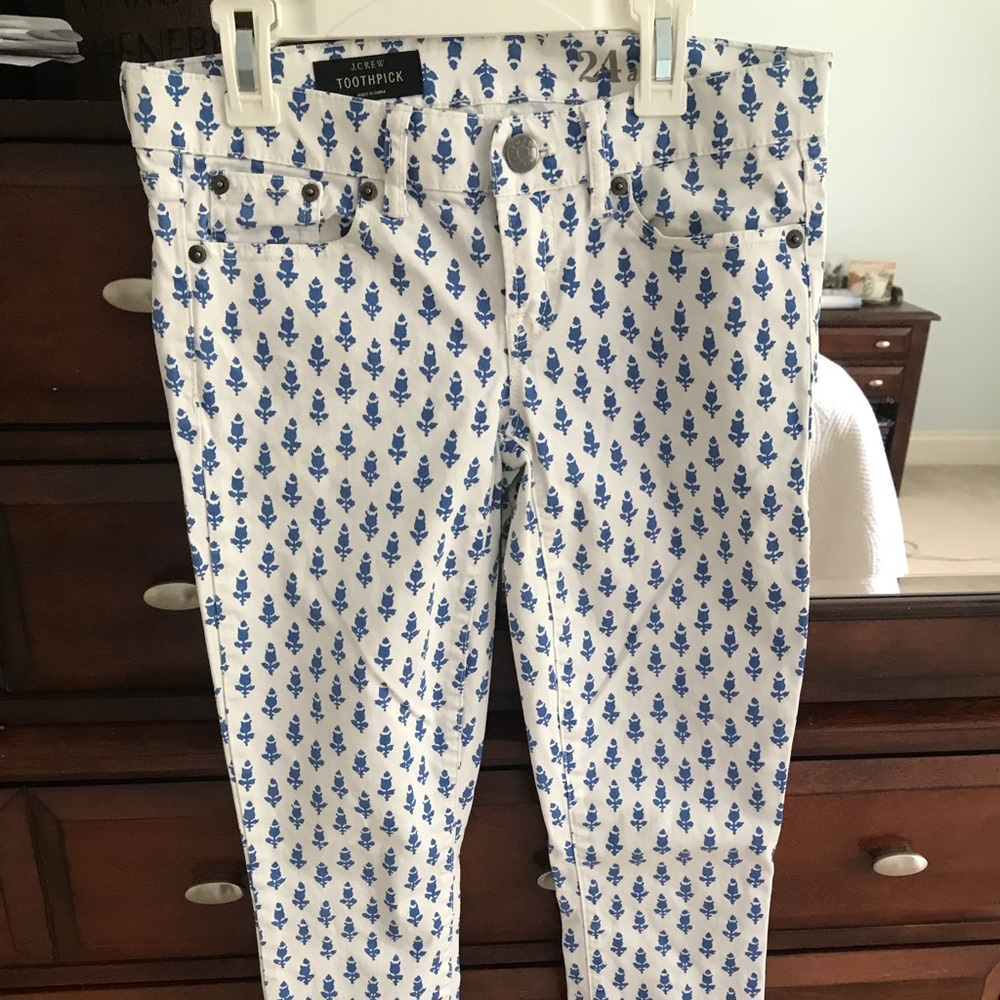 J Crew skinny ankle printed pants